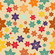 Abstract Colorful Flowers Seamless Pattern Vector N20
