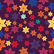 Abstract Colorful Flowers Seamless Pattern Vector N21