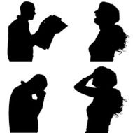 Vector Silhouette Of People N341