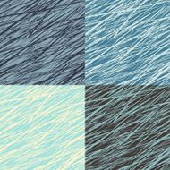 Set of abstract linear grunge seamless patterns