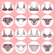 Hand drawn vector sexy lingerie set N14