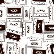 Seamless pattern of audio cassette tapes N2