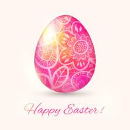 Easter Egg card with flower Vector illustration N2