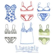 Hand drawn vector sexy lingerie set N15
