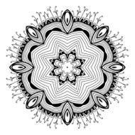 Ornamental round lace pattern is like mandala N34