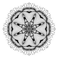 Ornamental round lace pattern is like mandala N35