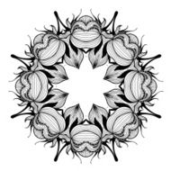 Ornamental round lace pattern is like mandala N37