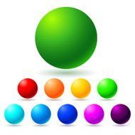 Set of brignt colored balls