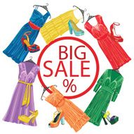 Three silk dresses and open shoes Fashion sale