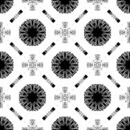 Seamless pattern with white tracery on a black N3