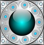 background with glass range of precious stones silver