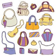 Women&#039;s handbags Hand drawn Vector Set N6