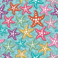 Vector seamless pattern with sea stars