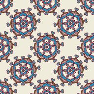 Abstract hand drawn indian traditional simple ornament seamless pattern