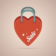 Heart paper bag with sale label