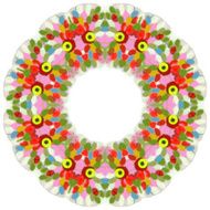 Lace ornament watercolor marble round doily ornamental flower N36