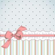 Vintage card design with decorative ribbon and bow N8