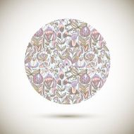 Abstract circle with flowers