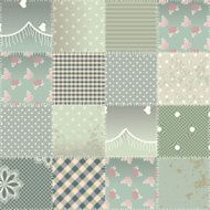The patchwork quilt in shabby chic style with grunge elements