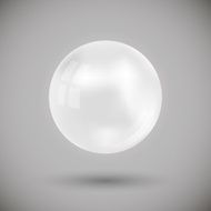 White Sphere Ball on Gray Bacground Vector Illustration