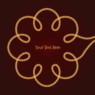 Flower curled golden chain background Unclosed form Dark red back