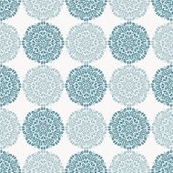 Navy blue lace flower pattern on white background