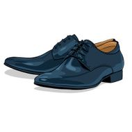 Vector Cartoon Blue Classical Men Shoes