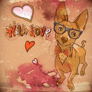 Hipster background with a dog N7