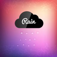 Retro background with cloud rain drop icon