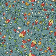 Seamless texture with flowers and birds N29