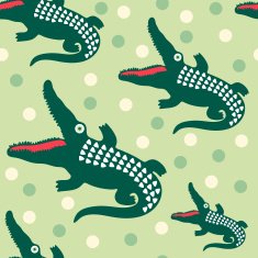 Seamless pattern with happy crocodiles