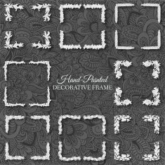 Hand drawn abstract background frame Vintage traditional indian ottoman motifs N9