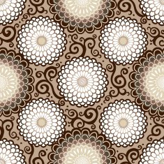 Contrasting seamless pattern with large flowers N3