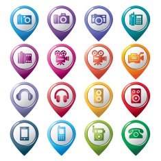Photography and Sound Pointer Icons
