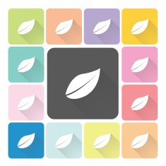 Leaf Icon color set vector illustration