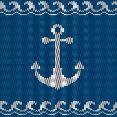 Knitted seamless pattern with anchor N2
