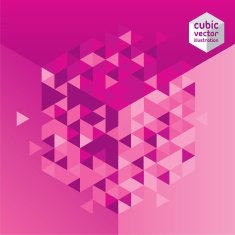 Abstract mosaic rose cubic geometric background N2
