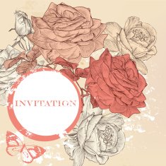 Elegant vector invitation background in vintage style