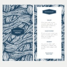 Doodle waves menu template Vector illustration N2