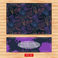 Summer pattern on the background color blots ink