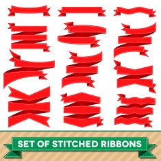 Set of bent ribbons with seam