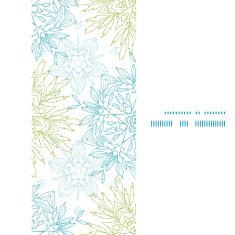 Vector abstract plants mandalas vertical frame seamless pattern background