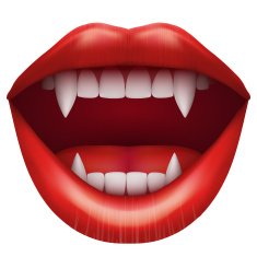 vampire mouth with open lips