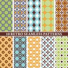 set of 10 retro seamless patterns N11