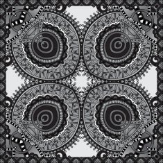 grey ornamental floral paisley bandanna N24