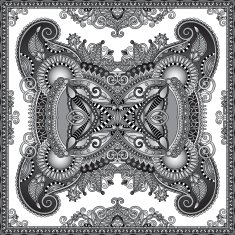 grey ornamental floral paisley bandanna N25