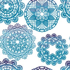 Seamless pattern Elegant lacy watercolor doilies N7