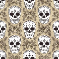 vector pattern with skulls N18