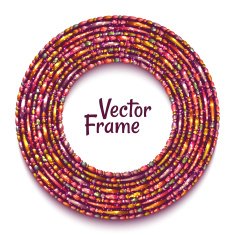 Vector rounded banner with sample text on white background N9
