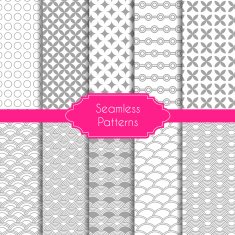 Set of geometric seamless patterns N15